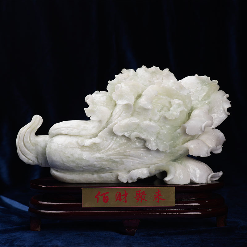 玉石擺件-精品玉白菜-財源廣進(jìn)